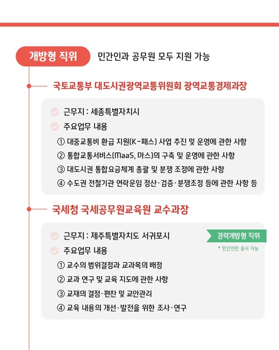 개방형 직위 공개모집, 지금 지원해 보세요!
