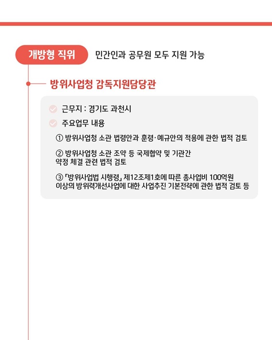개방형 직위 공개모집, 지금 지원해 보세요!