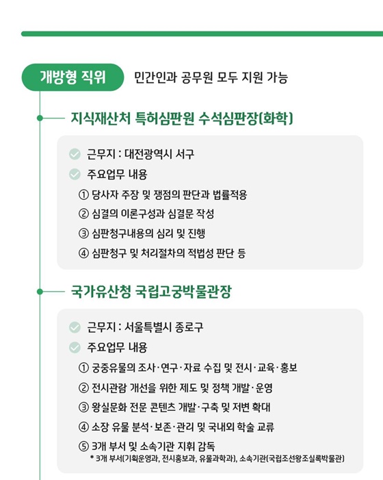 개방형 직위 공개모집, 지금 지원해 보세요!