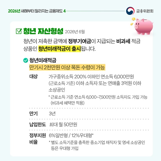 2026년 새해부터 달라지는 금융제도 ④