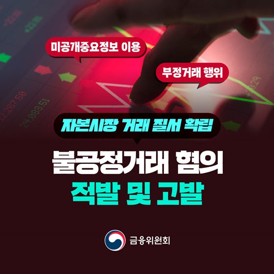 자본시장 거래 질서 확립, 불공정거래 혐의 적발 및 고발