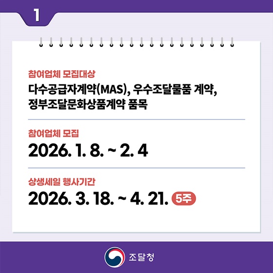 2026 상반기 나라장터 상생세일 참여업체 모집