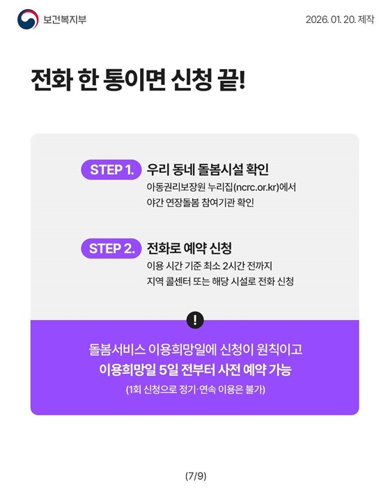 2026년 아동 야간 연장돌봄 서비스, 모르면 나만 손해!