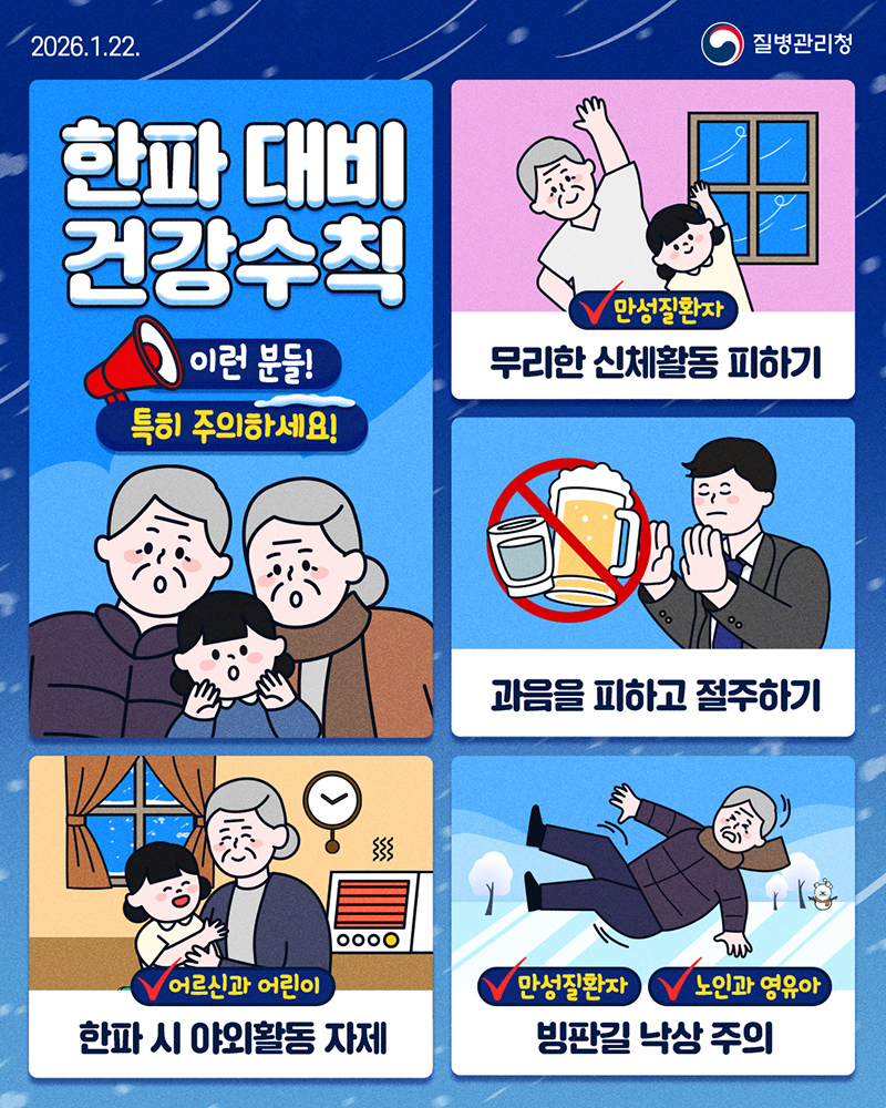 한파 대비 건강수칙 하단내용 참조