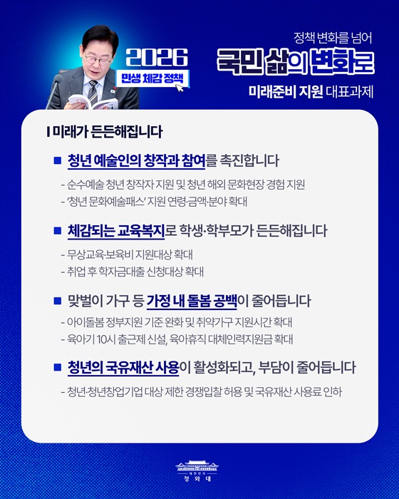 2026년, 국민이 체감하는 변화를 만들겠습니다