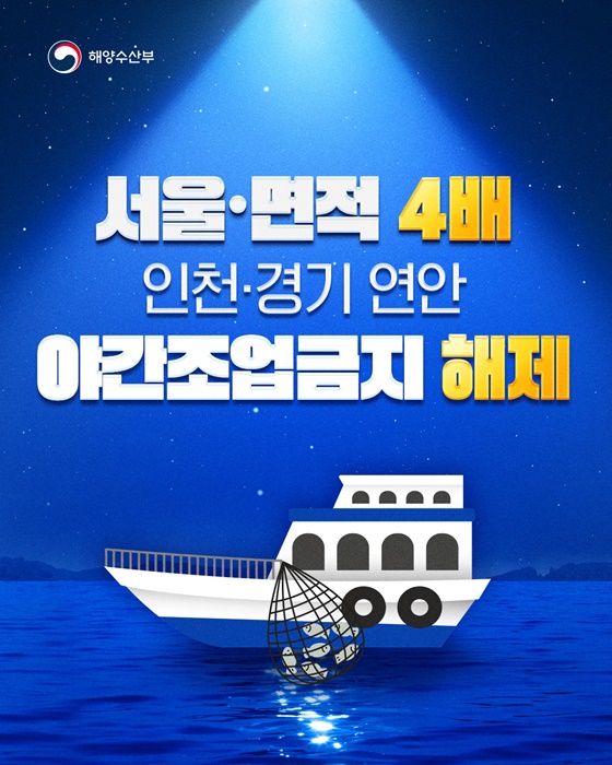 서울·면적 4배 인천·경기 연안 야간조업금지 해제