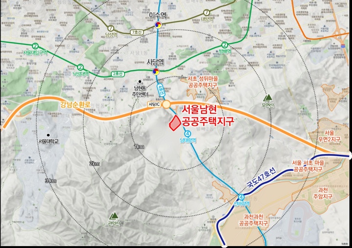 서울 남현지구 위치도.(국토교통부 제공)