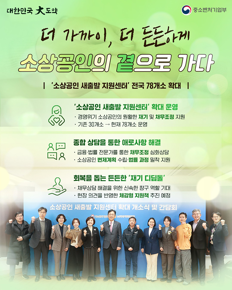 더 가까이, 더 든든하게 소상공인의 곁으로 가다 하단내용 참조