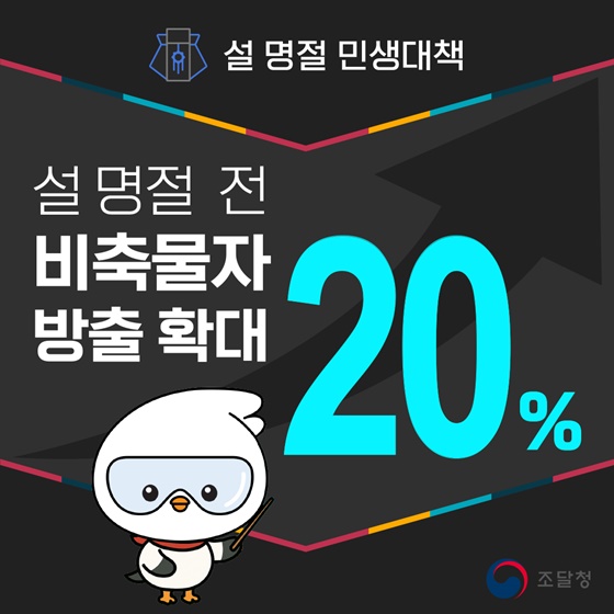 설 명절 전 비축물자 방출 20% 확대