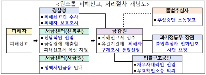 원스톱 피해신고, 처리절차 개념도(표=국조실 제공)