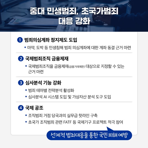 자금세탁으로부터 안전한 선진 국가로 도약합니다