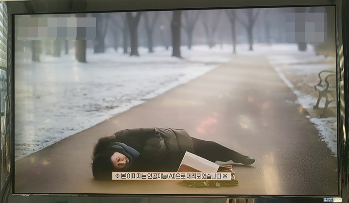 방송을 통해 접한 AI를 활용한 영상 제작물. 무척 사실적이라 힐끗 보고 실제 촬영한 것인 줄 알았다.