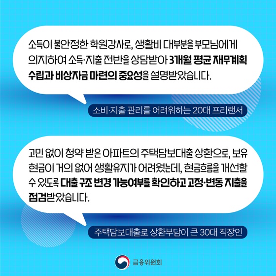 모든 청년에게 일대일 맞춤형 재무상담