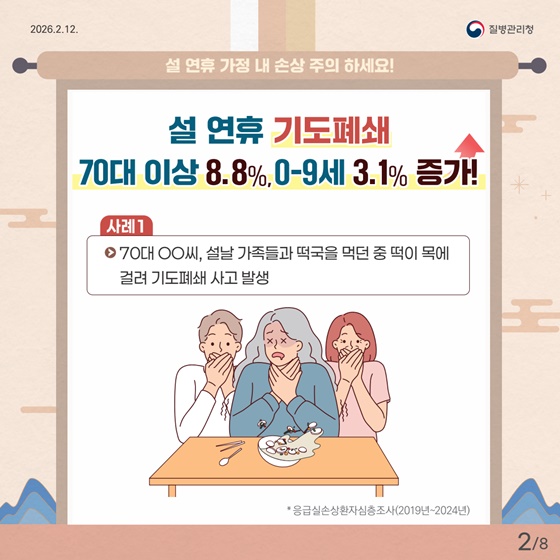 설 연휴 가정 내 손상 주의 하세요!
