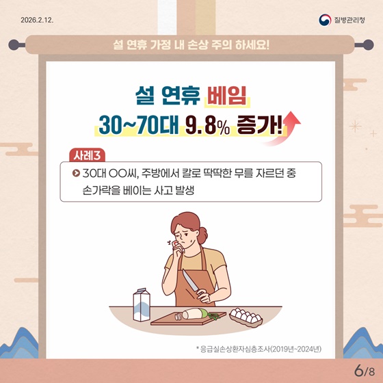 설 연휴 가정 내 손상 주의 하세요!