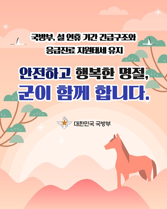 국방부, 설 연휴 기간 긴급구조·응급진료 지원