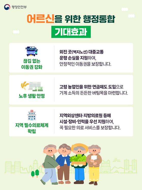 어르신의 평온한 삶에 기여하는 행정통합