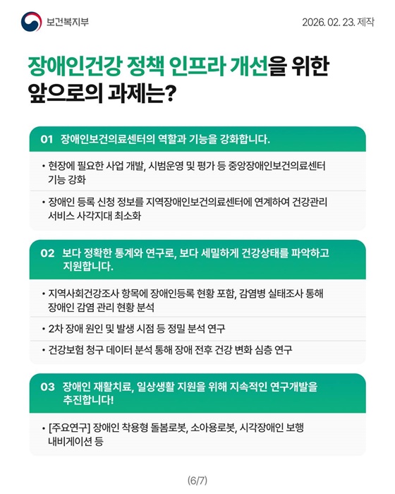 장애인 건강을 더 세심하게 살핍니다!