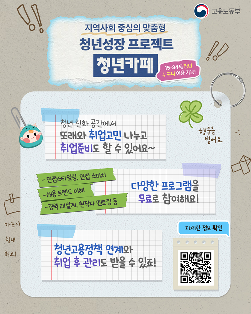 지역사회 중심의 맞춤형 청년성장 프로젝트 '청년카페' 하단내용 참조