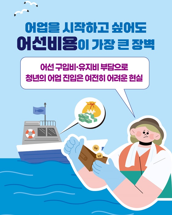 청년이라면? 어선 임차료·어구 구입비 지원받으세요!