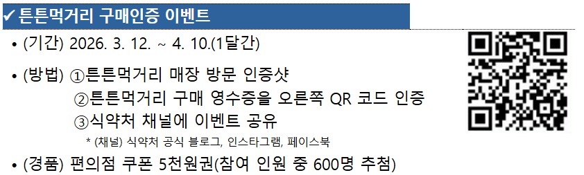 식약처 튼튼먹거리 구매 인증 온라인 이벤트(출처:식약처 보도자료)