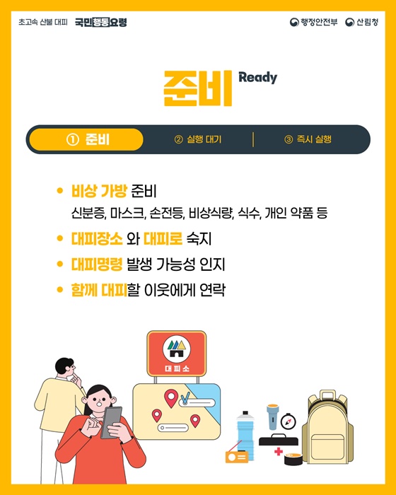 초고속 산불 대피 국민행동요령