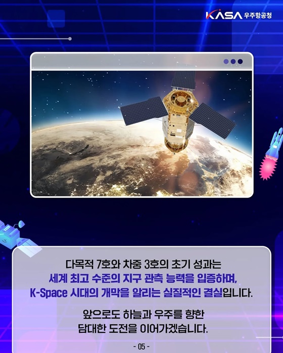 다목적 7호·차중 3호 첫 성과 공개!