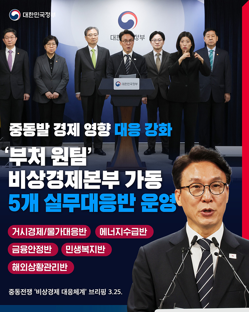 중동발 경제 영향 대응 강화 '부처 원팀' 비상경제본부 가동 하단내용 참조