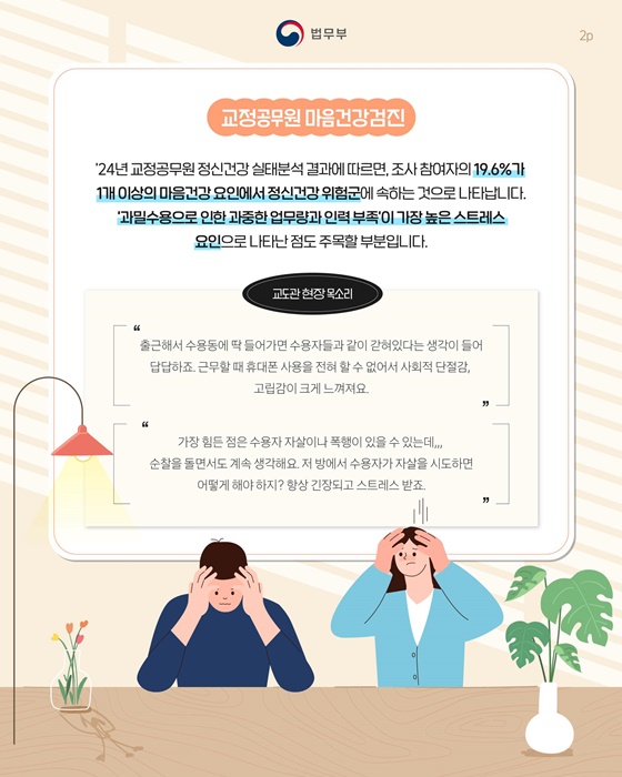 법무부가 모든 교도관을 위해 마음건강검진을 시작합니다