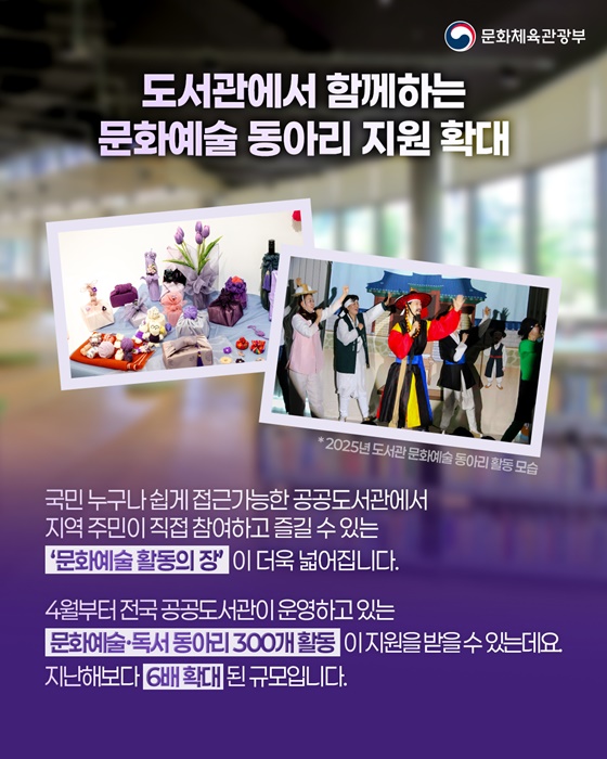 우리 동네 도서관이 지역 문화예술의 중심이 됩니다