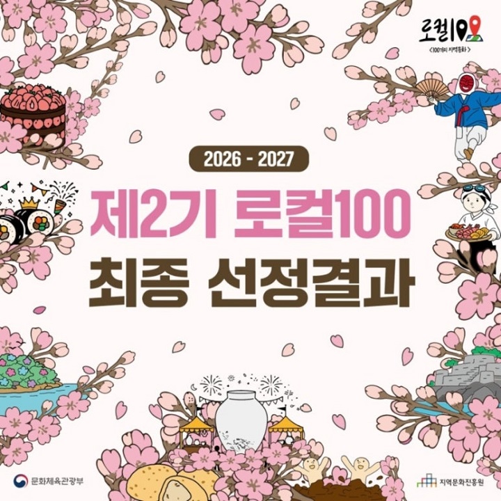2026~2027 로컬100 2기 선정 목록. 출처 지역문화진흥원 누리집