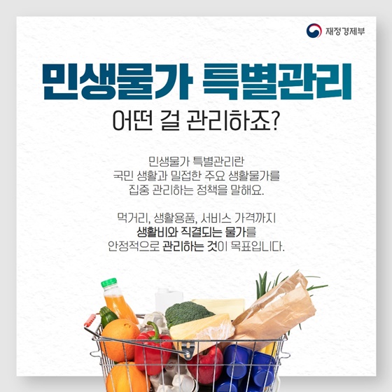 장바구니 물가, 정부가 직접 관리한다? 민생물가 특별관리