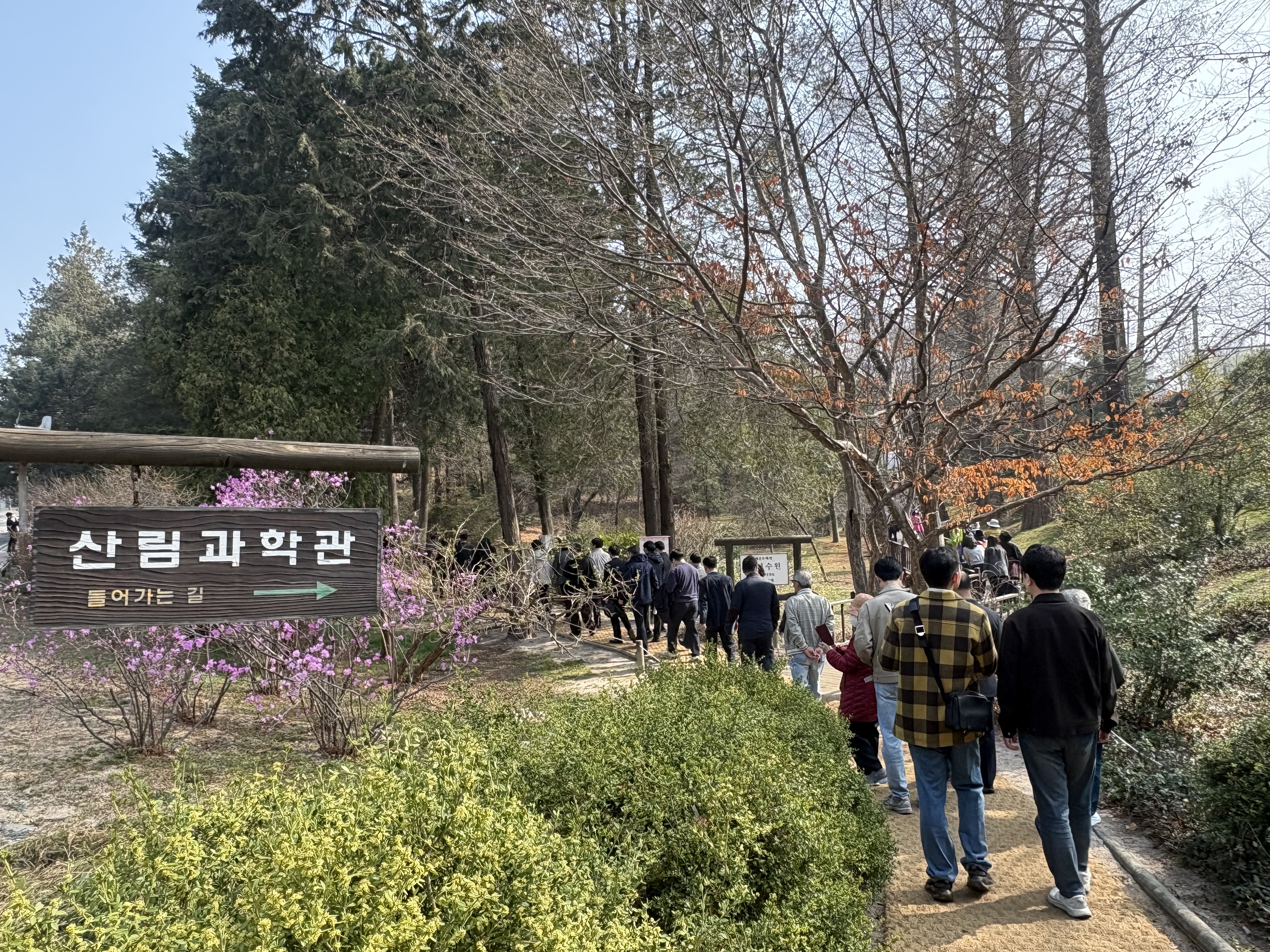 홍릉숲 산림과학관을 구경하러가는 시민들 (본인 촬영)