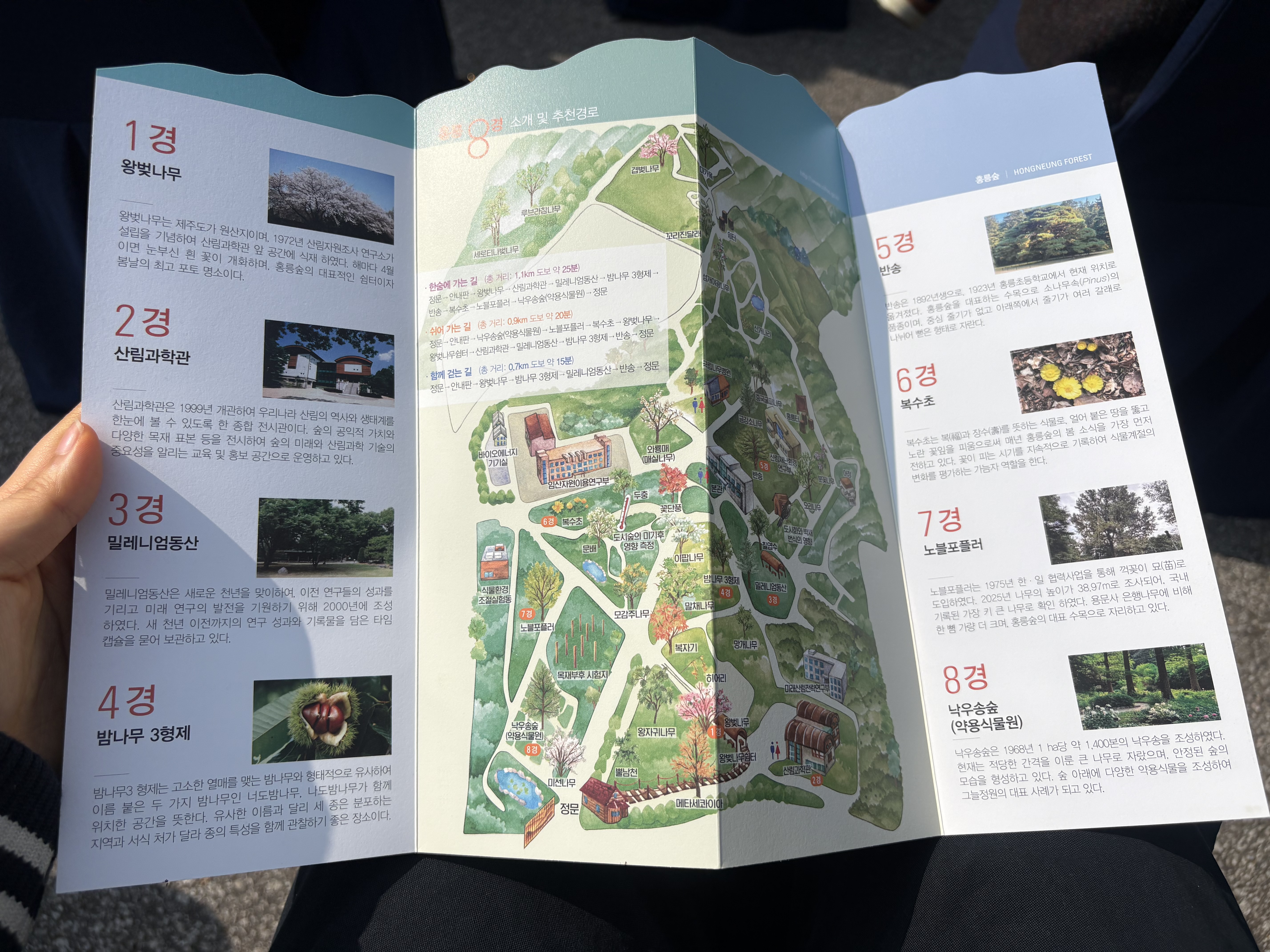 개방과 함께 처음 공개된 '홍릉 8경'의 안내 책자 (본인 촬영)