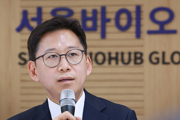 배경훈 과학기술정보통신부 장관이 서울 동대문구 서울바이오허브에서 열린 AI 바이오 육성을 위한 현장간담회에 참석해 발언하고 있다.2025.7.21.(사진=저작권자(c) 연합뉴스, 무단 전재-재배포 금지)