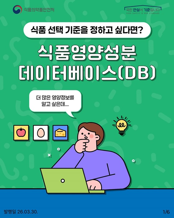 식품 선택 기준을 정하고 싶다면? 식품영양성분 데이터베이스(DB)