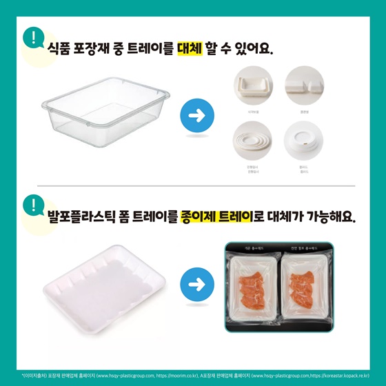 식품포장재 중 플라스틱 포장을 대체할 수 있는 방법은?