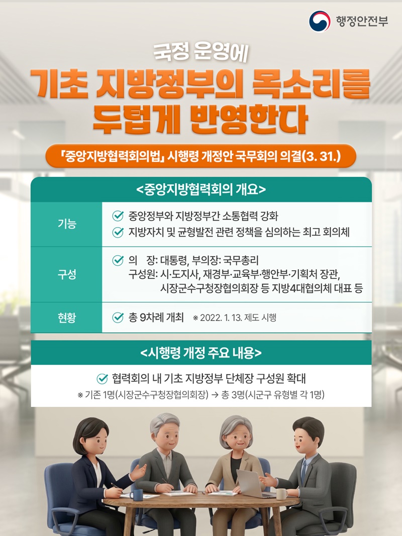 국정 운영에 기초 지방정부의 목소리를 두텁게 반영한다 하단내용 참조