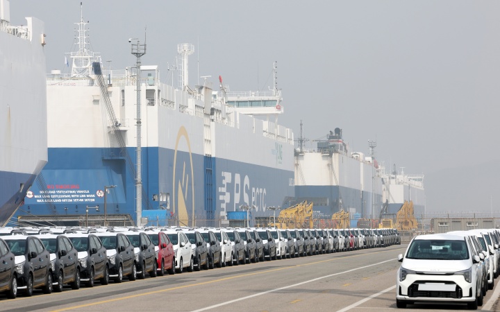 3일 경기 평택시 포승읍 기아 평택항 전용부두에 수출용 자동차가 세워져 있다.(ⓒ뉴스1, 무단 전재-재배포 금지)