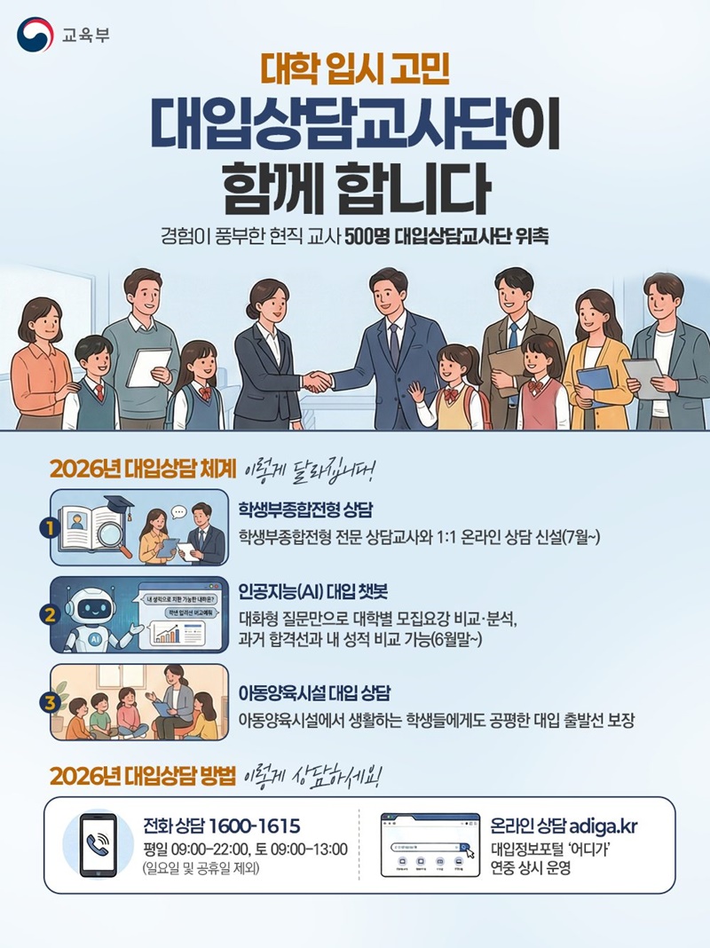 대학 입시 고민 대입상담교사단이 함께합니다 하단내용 참조