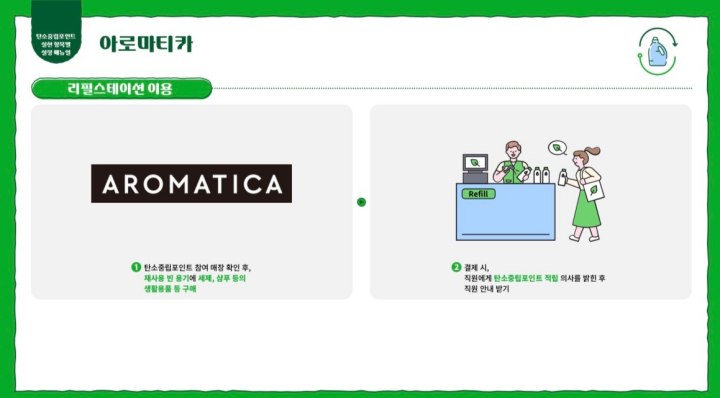 2026년 추가된 '카본페이' 중 리필스테이션에서 재사용