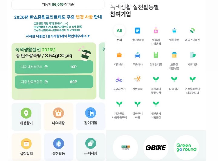 '카본페이' 앱을 통해 본인의 정립 현황 또한 앱 내에서 한눈에 파악할 수 있다.