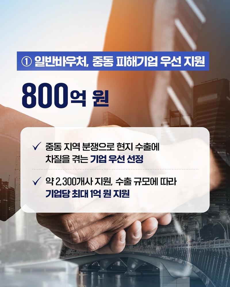 수출 중소기업이 버틸 수 있도록 1300억 원