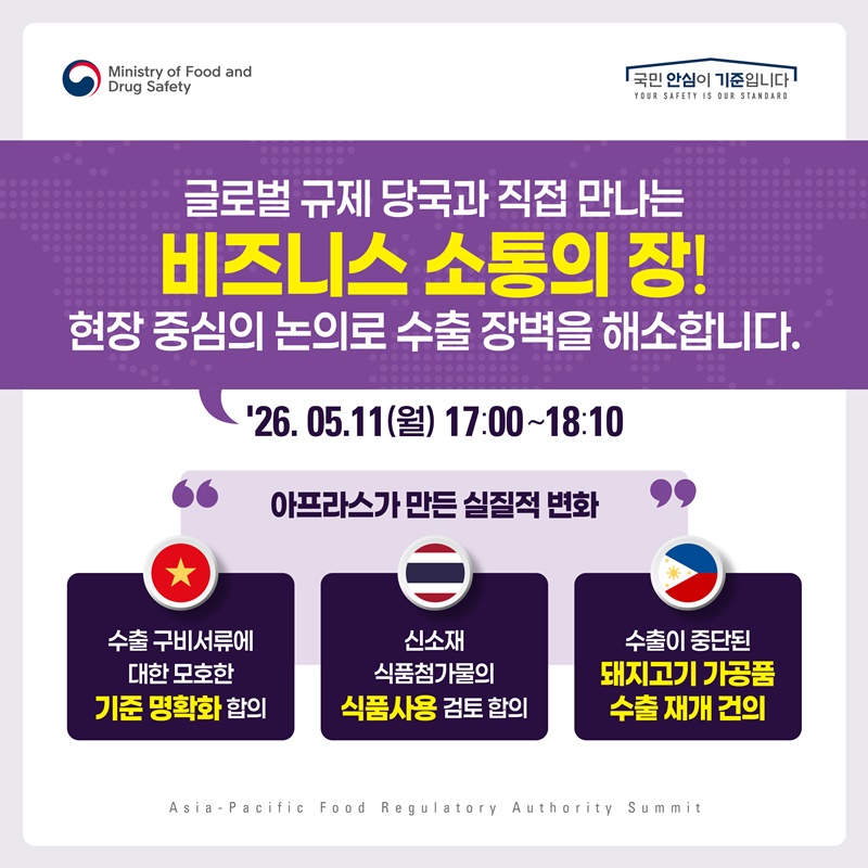 식약처 주도의 K-푸드 수출의 새로운 표준
