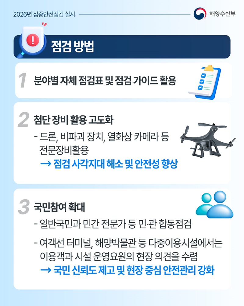 2026년 해양수산부 집중안전점검 실시