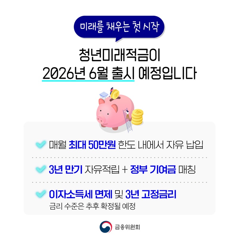 미래를 채우는 첫 시작, 청년미래적금 6월 출시(예정)