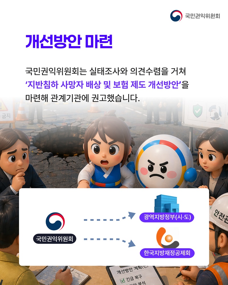 땅꺼짐 사고 보상 공적보험으로 강화