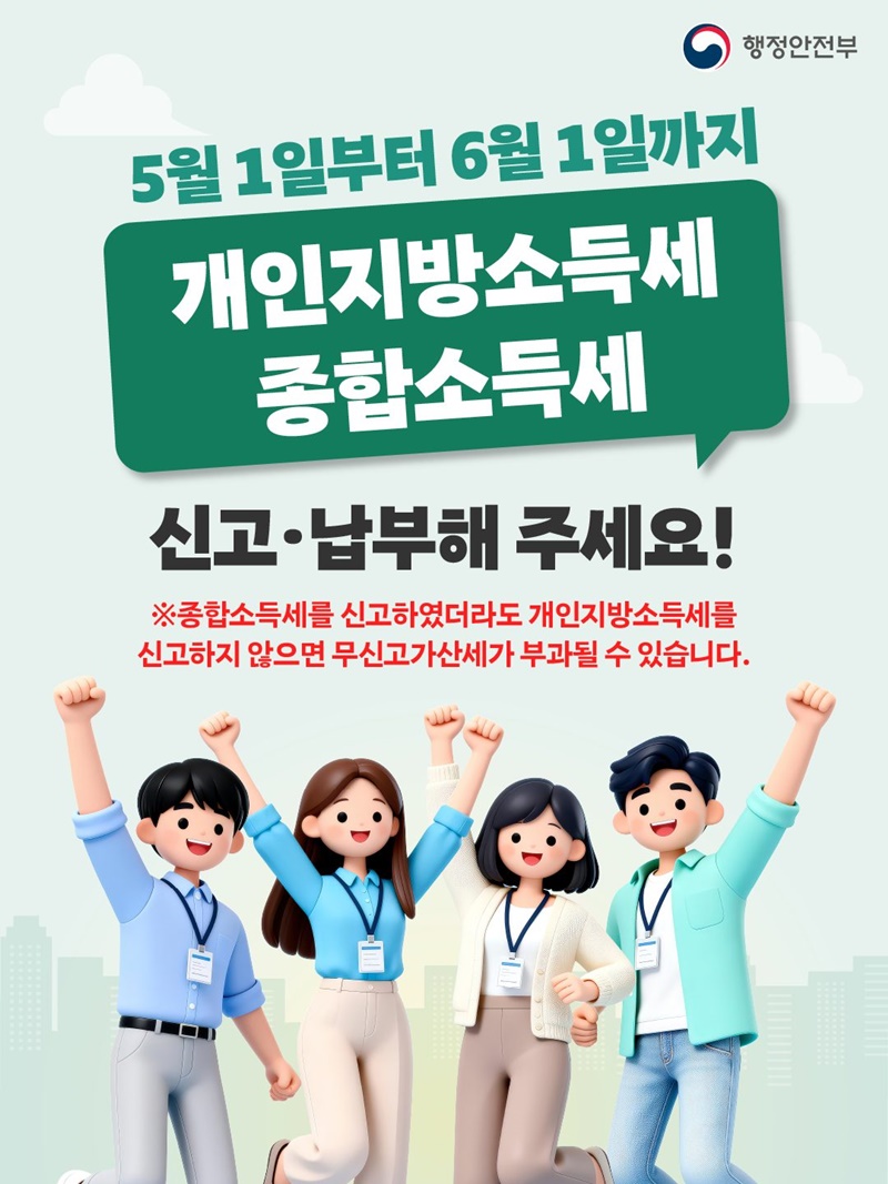 2026년 5월 개인지방소득세 종합소득세 신고·납부의 달