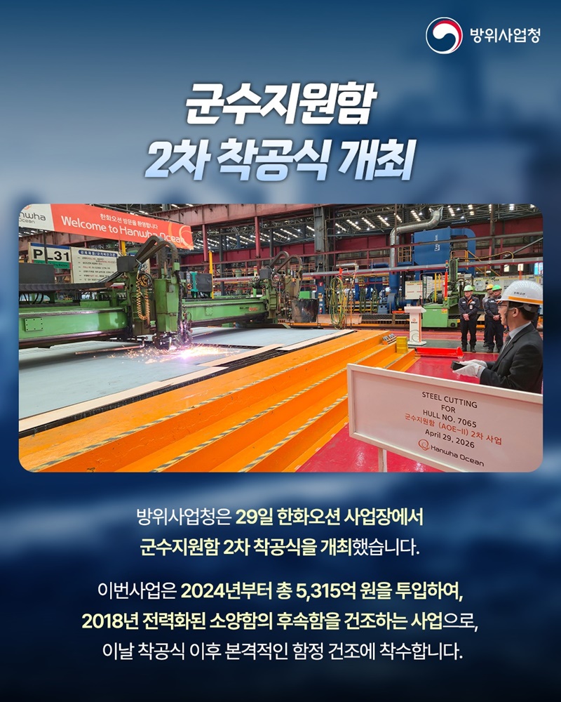 소양함 후속함 본격 건조