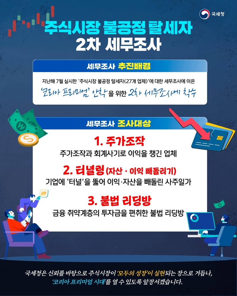 주식시장 불공정 탈세자 2차 세무조사